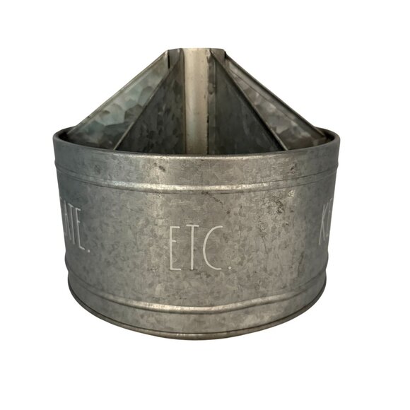 Rae Dunn Galvanized Desktop Organizer Rotating Spinner for Pens Brushes Pencils - Picture 2 of 12